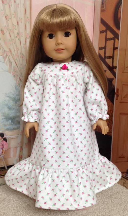 Cindy Brown Winter Nightie pattern | Rosies Doll Clothes Patterns